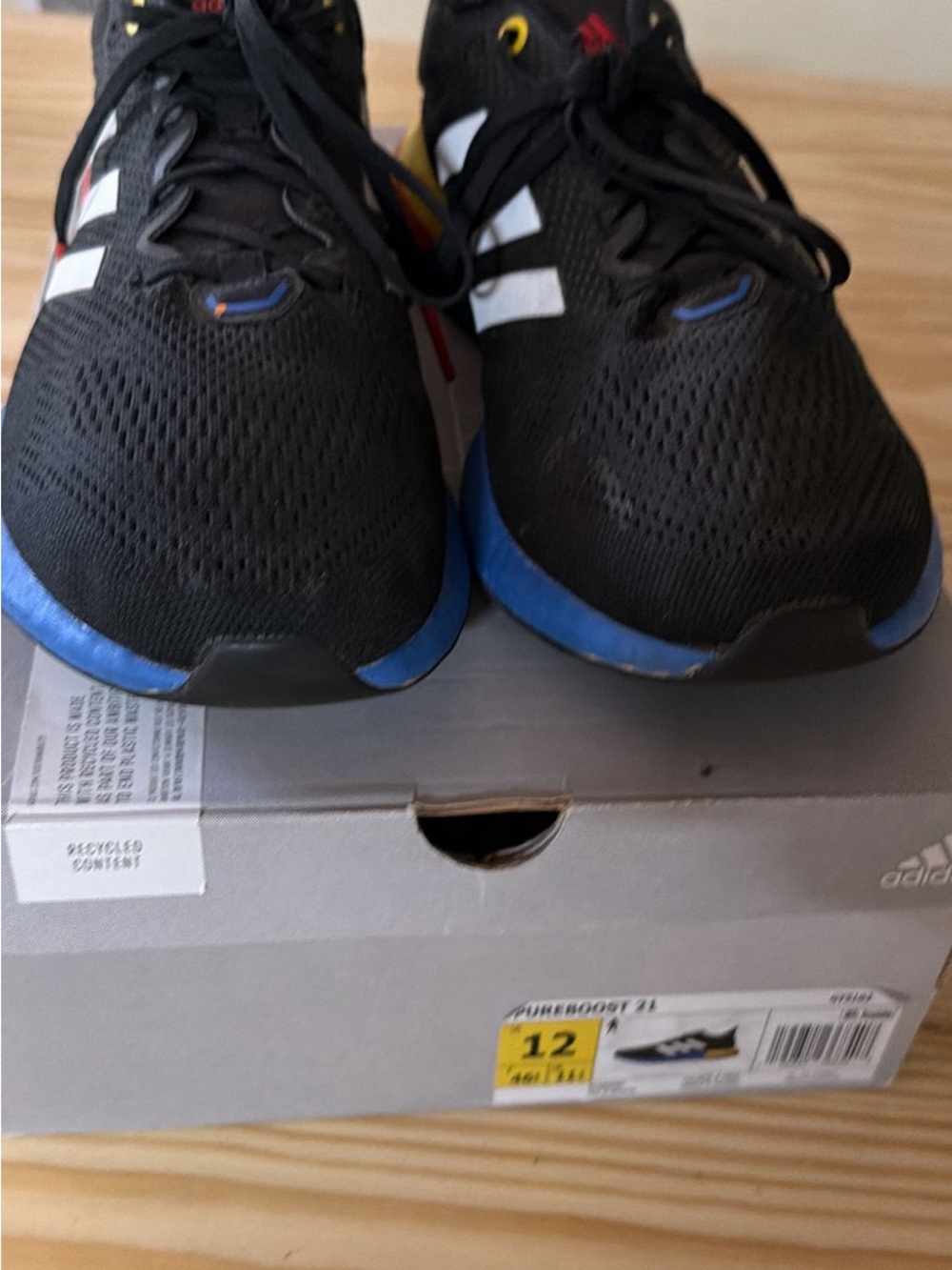 adidas Boost Men's Black Sneakers with Blue Accents